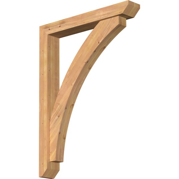 Ekena Millwork Thorton Slat Smooth Bracket w/ Offset Brace, Western Red Cedar, 5 1/2"W x 36"D x 48"H BKT0604X36X48THR06SWR - main